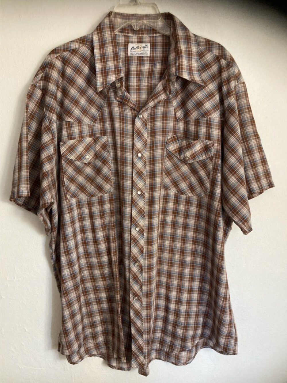 Vintage Western Pearl Snap Shirt - Men's Plaid Shirt 2XL / XXL
